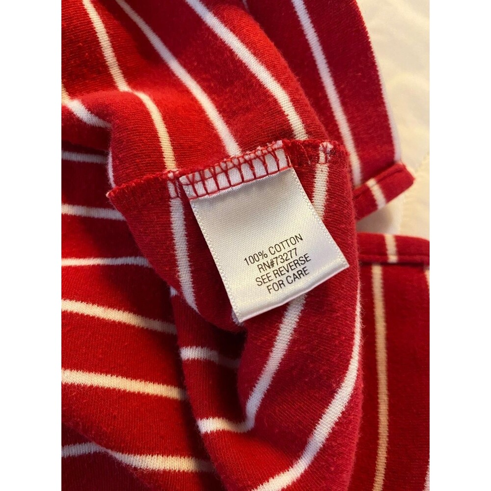 Croft & Barrow Women's XL Red White Striped Top Sequin Starfish - Picture 9 of 13